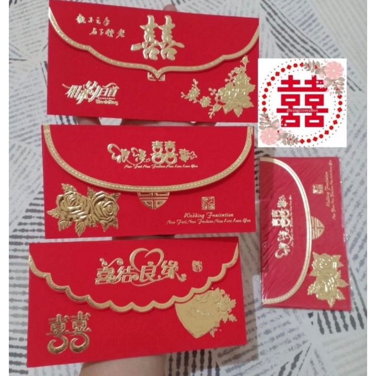 

Angpao panjang landscape isi 6pcs / angpao panjang shuang xi wedding osi 6pcs