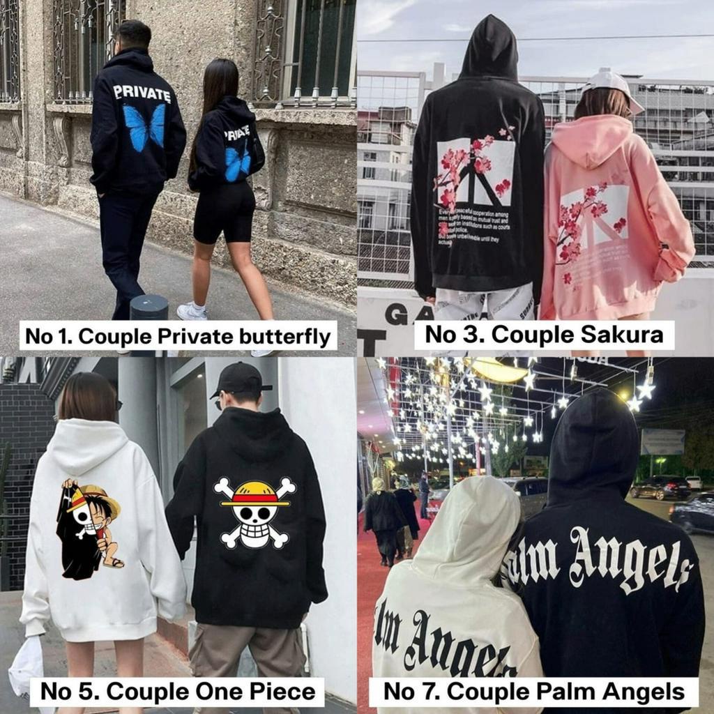 Parisdivarious Sweater Hoodie Jemper Couple Custom Nama Belakang Gambar Bahan Fleece Size S - XXL (Pria &amp; Wanita)