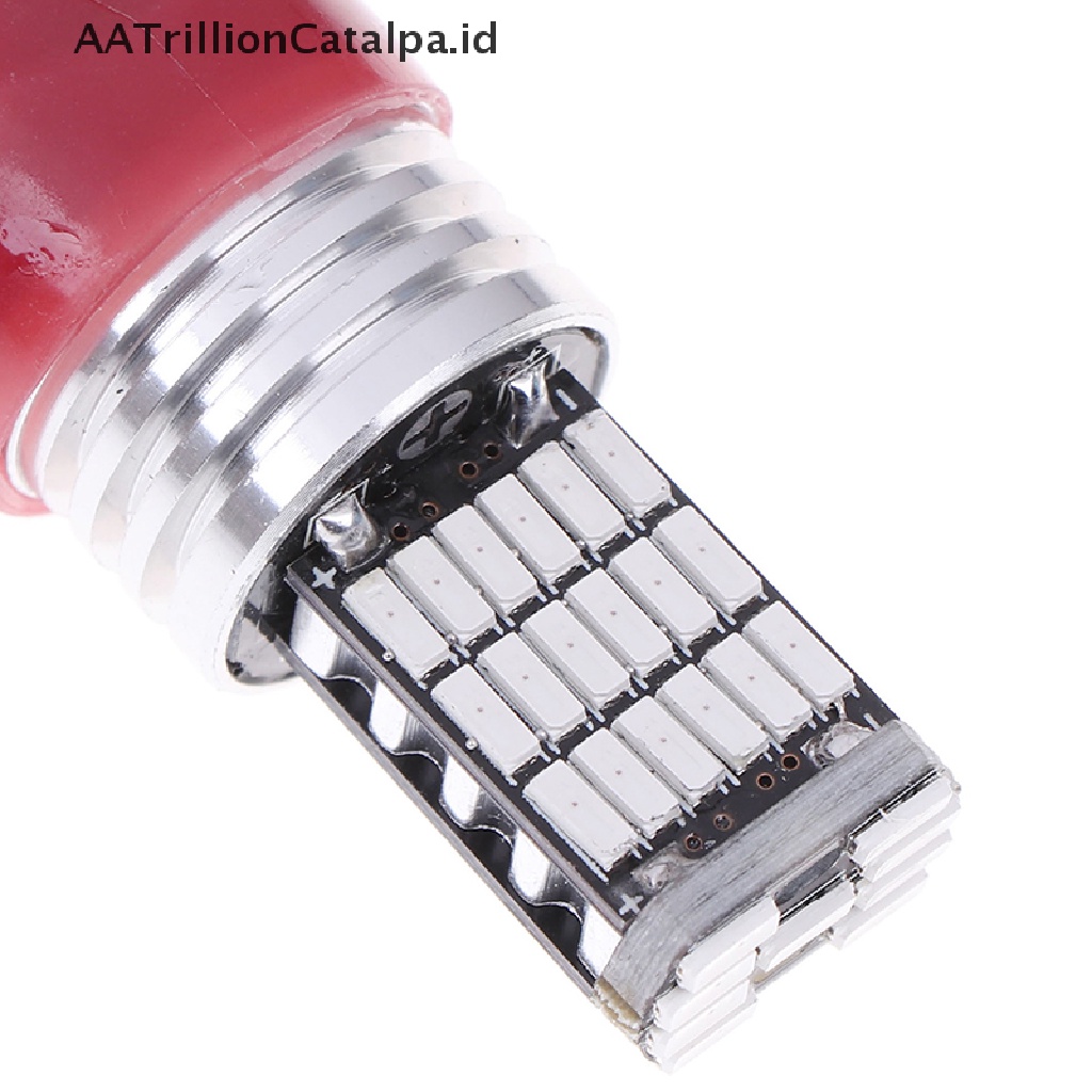 Aatrillioncatalpa 1pc T20 7443 45-SMD Canbus LED 7440 W21W Untuk Lampu Rem / Sein Belakang Mobil