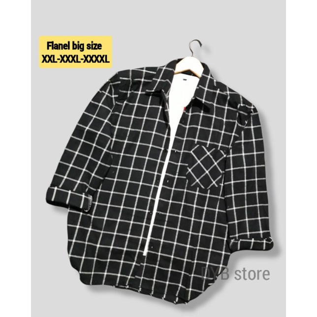 kemeja flanel jumbo lengan panjang pria dan wanita / flanel import lengan panjang big size XXL-XXXL-XXXXL