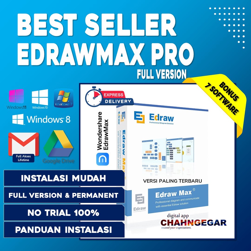 Wondershare EdrawMax 12 Tanpa Watermark versi 2023 Full Version Lifetime Software diagram all-in-one seperti diagram bisnis, flowchart