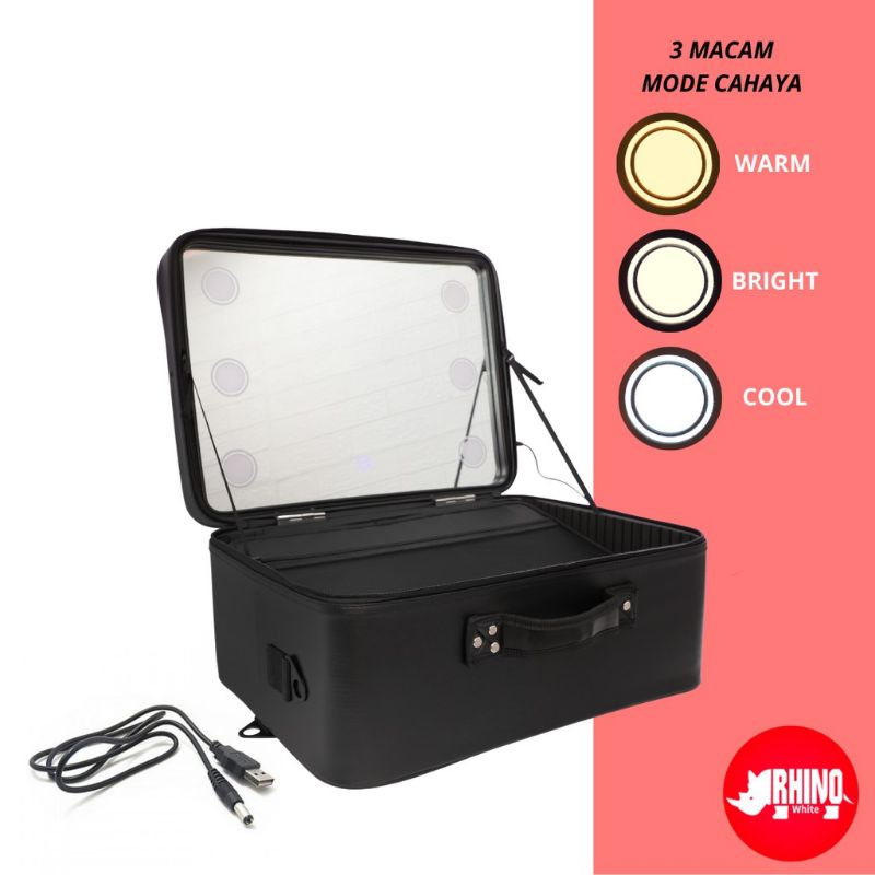 MJ88 Beauty Case WhiteRhino BAG MUA LED PREMIUM KUALIATAS SUPER