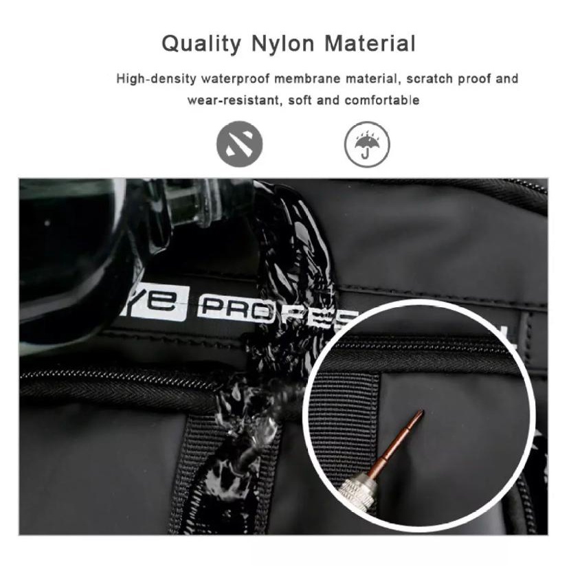 Tas Pinggang Pria Waistbag Import Waterproof Dual USB Portable Tas Sepeda Pria Tas Slempang Dada