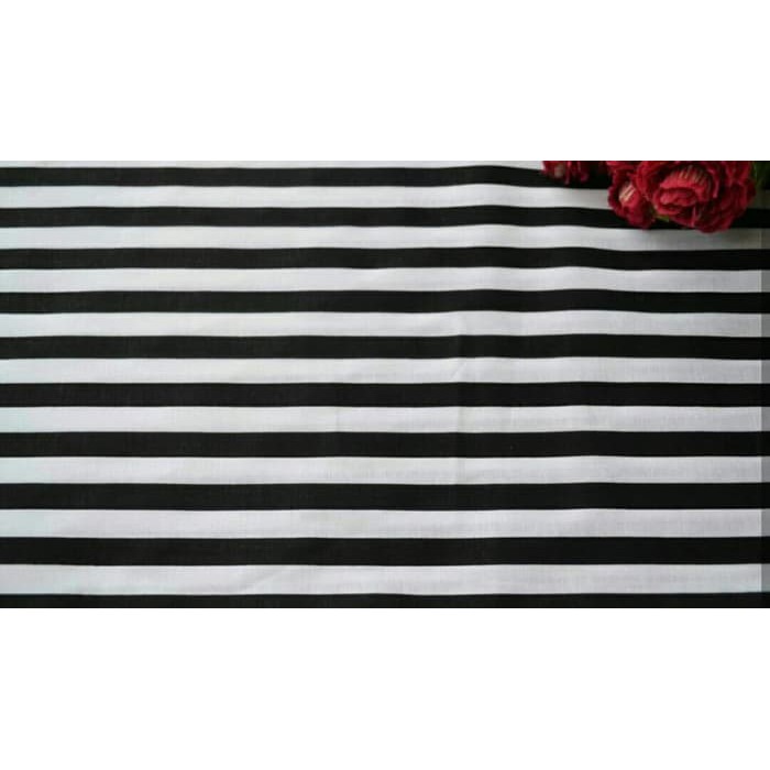 Kain Katun Premium Salur Garis Besar Lebar Kain 115 cm   Merah Muda