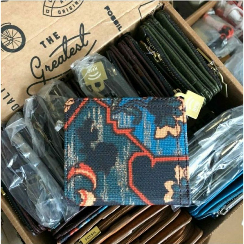 DOMPET FOSS LOGAN SMALL BIFOLD BLUE MULTI