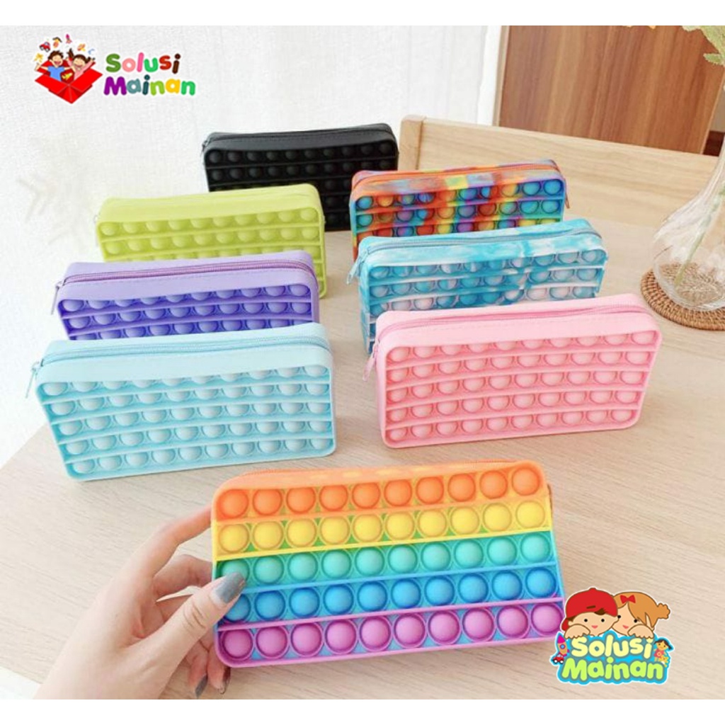 

Tempat Pensil Pop It Warna / Kotak Pensil Popit Pencil Case Besar/Pop it Tempat pensil Viral Kekinian
