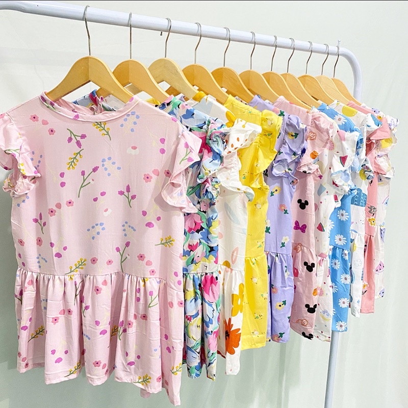 Dress Bayi &amp; Anak Perempuan (0-7 Tahun) Bahan Rayon Premium Daster Adem | HAWAI LITTLE SUNKIST