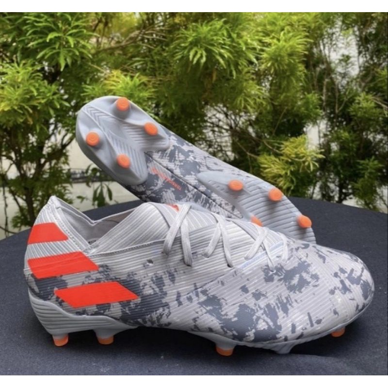 Sepatu Bola Adidas Nemeziz 19.1 Grey Orange FG