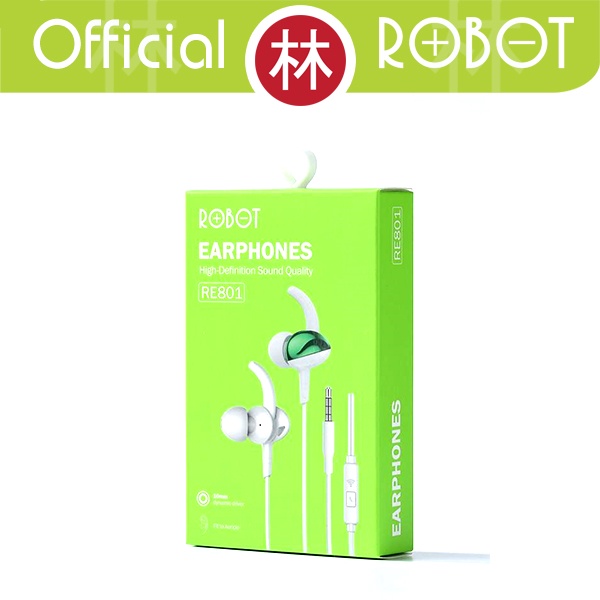 Robot RE801 Headset Wired Earphone Ergonomic In-Ear Bass Android iPhone