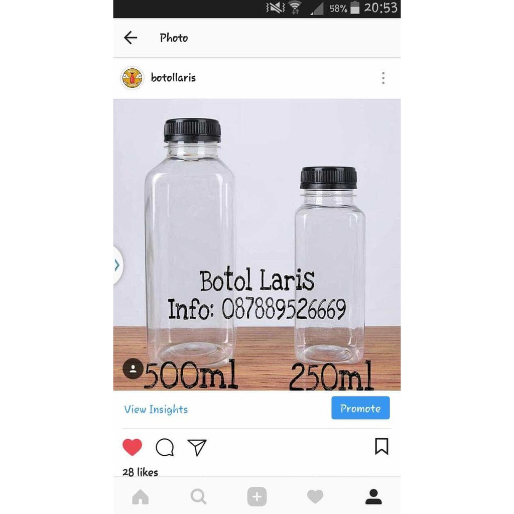 BOTOL KALE KOTAK 250ML