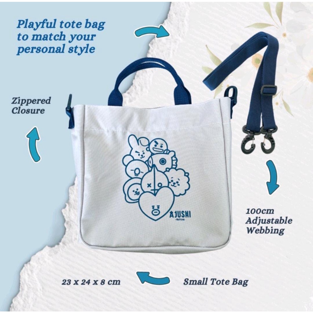 Tas Tote Bag Anak Playful / Tote Bag BT21 Korea Ajushi