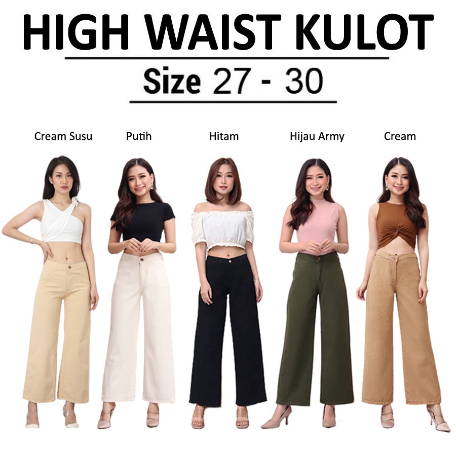 CELANA HIGHWAIST KULOT SOFT JEANS / Celana Highwaist Kulot Wanita