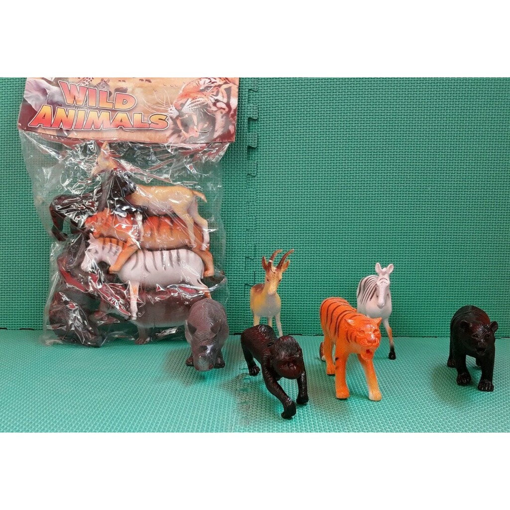 PROMO SPESIAL SET MINIATUR WILD ANIMALS BIG MAINAN HEWAN BINATANG KARET ISI