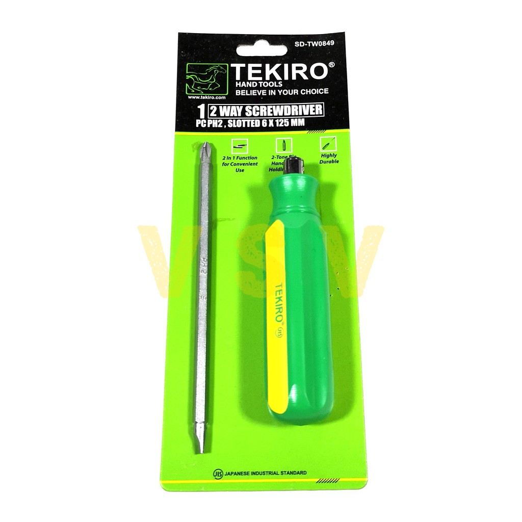 Tekiro 2 way screwdriver 125mm  / obeng bolak balik / obeng plus min