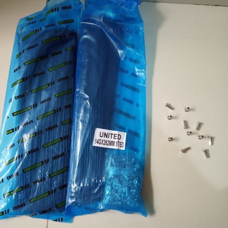 Jari Jari Ruji Spak Sepeda 26 HITAM STAINLESS STEEL UNITED 14G x 262 262mm