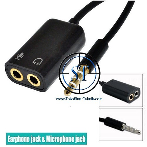 Audio Cable Splitter Mic 3.5mm 2in1 Kabel Pembagi HP Laptop Headset Suara Zoom Microphone Headset Audio Speaker