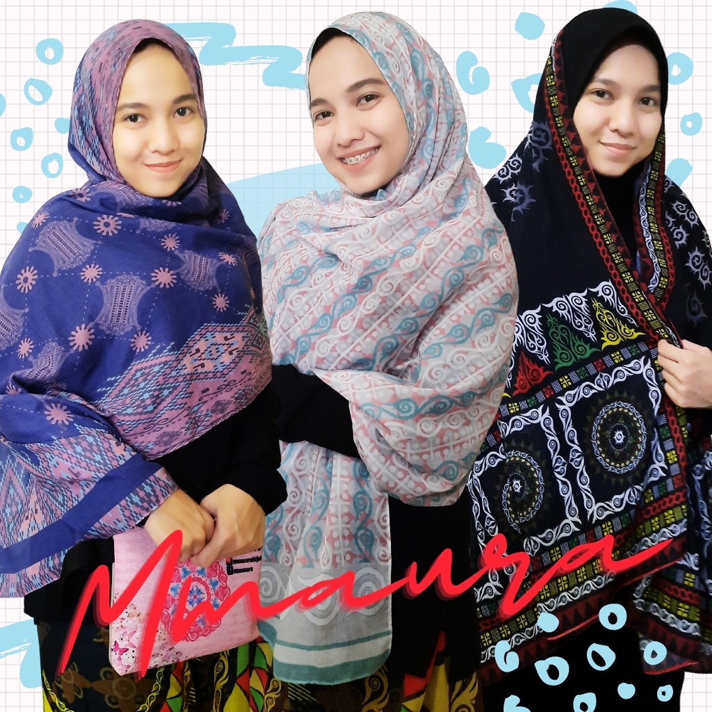 Jilbab Pasmina Etnik I Phasmina Motif I Scarf I Syal I Aceh