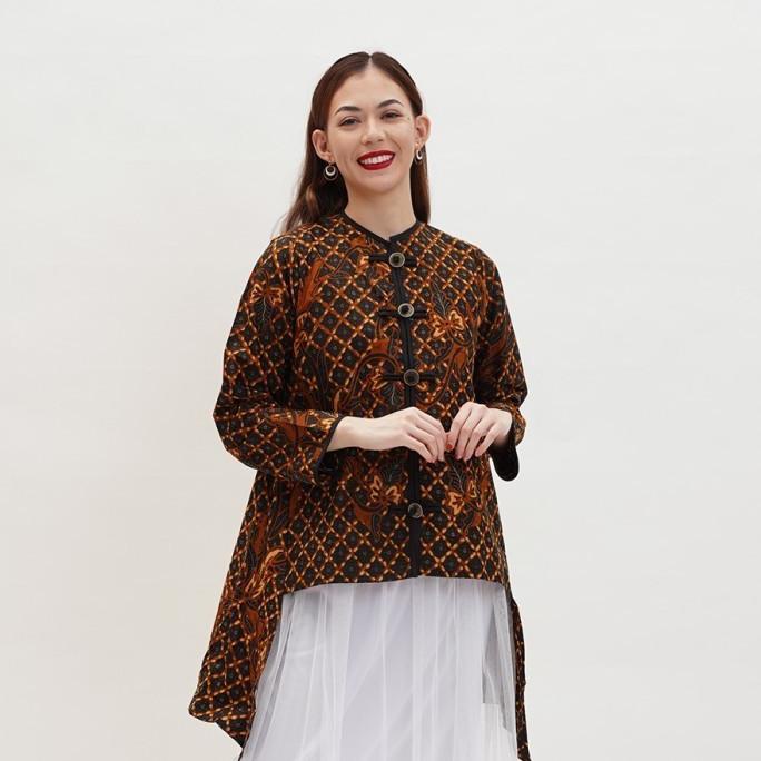 NONA RARA - Bella Sogan T0697,Baju atasan kerja blouse batik wanita