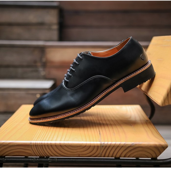 GETAFE BLACK | FORIND x Zapato | Sepatu Kulit Asli Vintage Formal Klasik Kulit Pria/Cowok/Men-Oxford