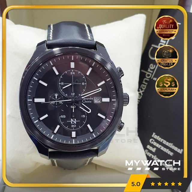 Jam Alexandre Christie Original AC 6550 Pria Black Jam Tangan Alexander Christy