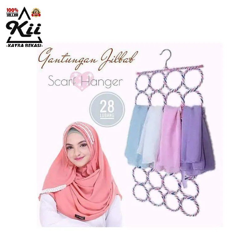 Rak Jilbab Gantung - Rak Gantung Serbaguna 28 Slot - Hanger