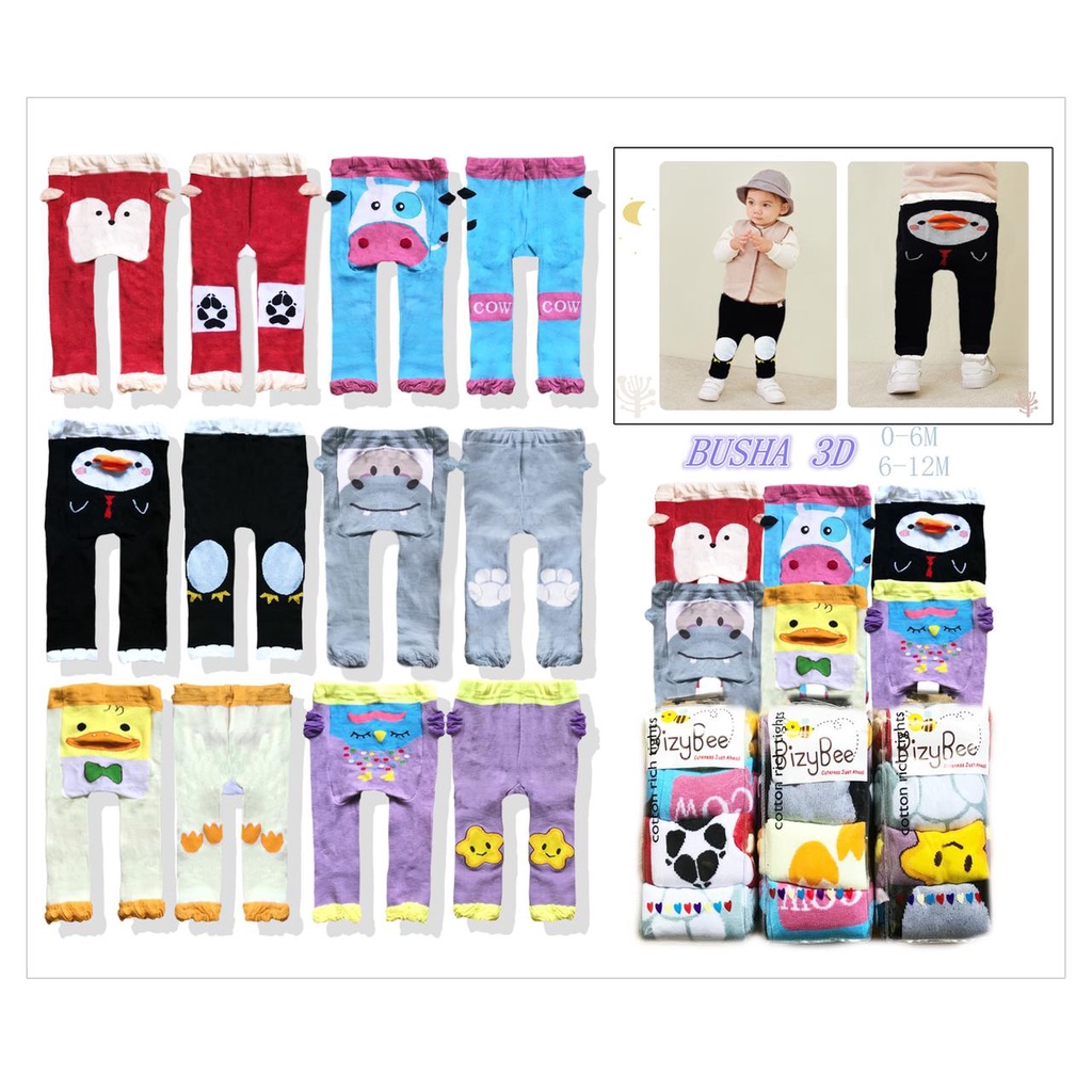 Promo !! (4pcs) Legging Bayi MOTIF Cotton Rich/ Legging Bayi PILIH MOTIF (motif BAGUS) carter Love