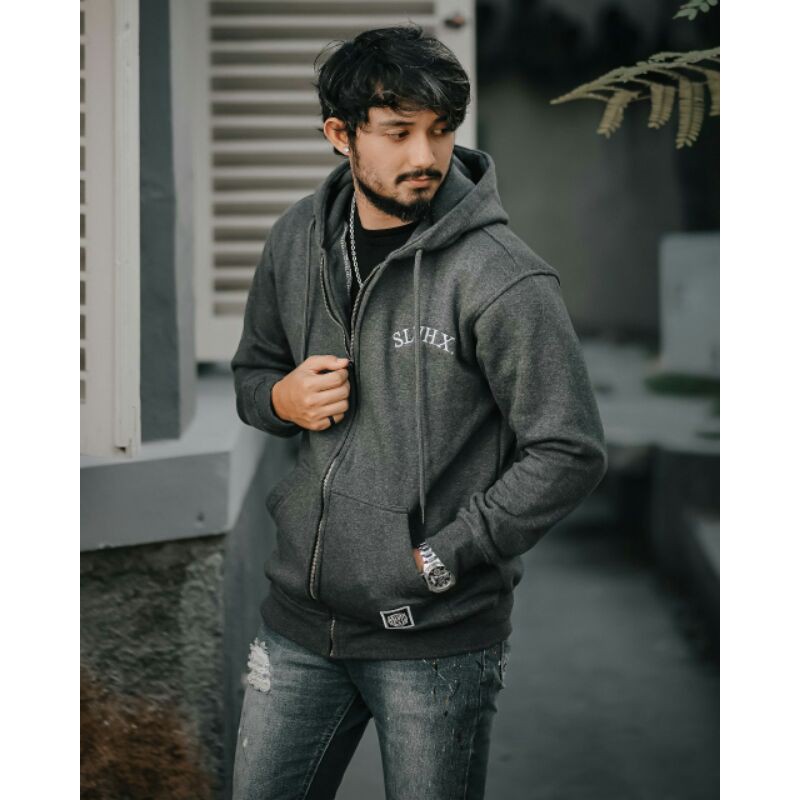 Jaket Hoodie Slvhx Jaket Salviohexia Grey Jaket Pria