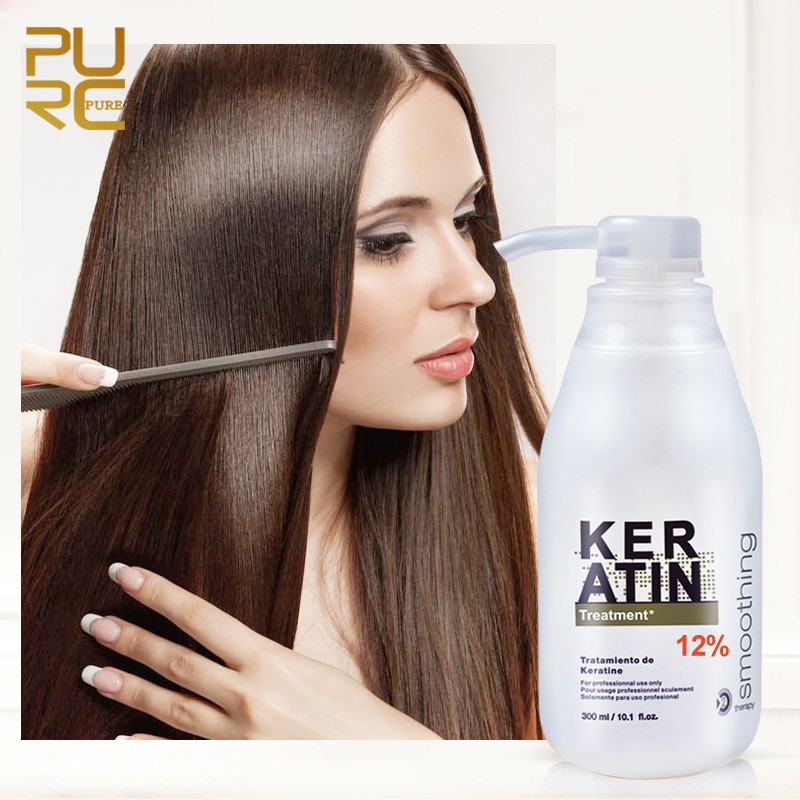 (Stok Habis) PURC 12% Keratin Treatment Smoothing Rambut Brazilian Keratin PURE 300ml