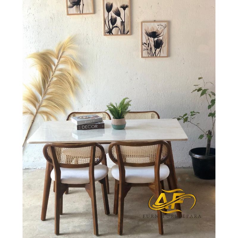 set kursi makan moderen,kursi makan mewah meja makan top marmer mewah