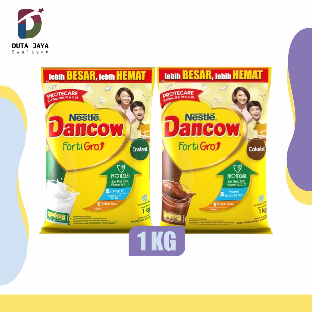 Dancow Fortigro 1 KG Susu Formula Pertumbuhan Anak Bubuk Instan, Cokelat 1000 Gram