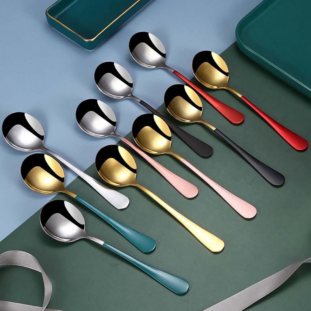 [Elegan] Sendok Alat Minum Gagang Panjang Teh Dapur Kopi Coffee Spoon