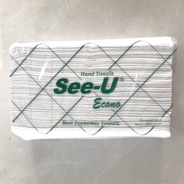 GROSIR 1 DUS Tissue See U Hand Towel Econo HIjau 150 Sheets - 20 Pack