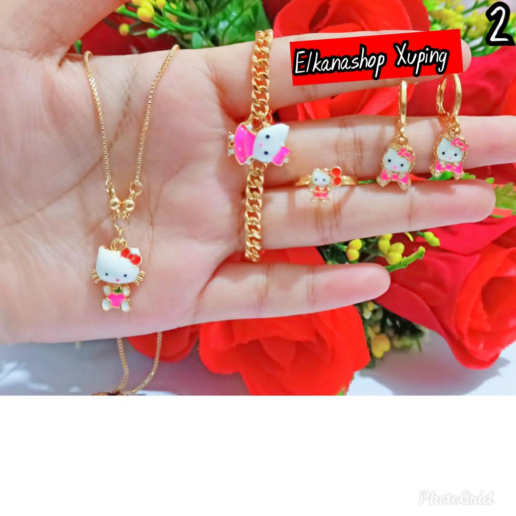 Set Tlengkap titanium perhiasan Anak Cat /elkanashop