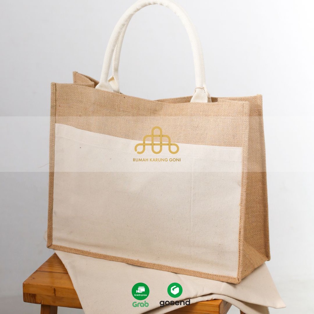 Totebag FAGU Goni - Tas Goni Kombinasi Canvas - Tas Aesthetic Eco Friendly