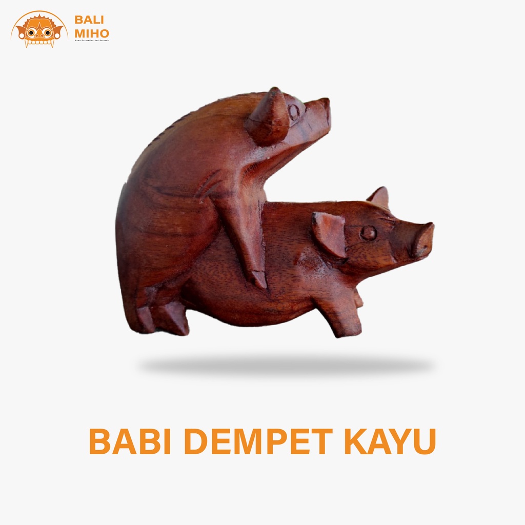 Patung Babi Ngepet - Patung Babi Kayu - Pig Statue - Stuffed Pig - Patung Binatang - Patung Kayu - P