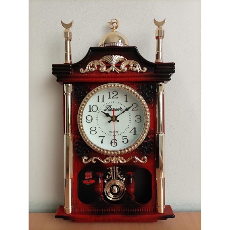 Jam Dinding Bandul Pioneer Melody Bunyi Musik & Lonceng Setiap Jam