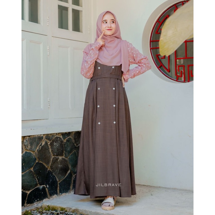 Sophie Overall Jilbrave Warna Coffe Brown - XS