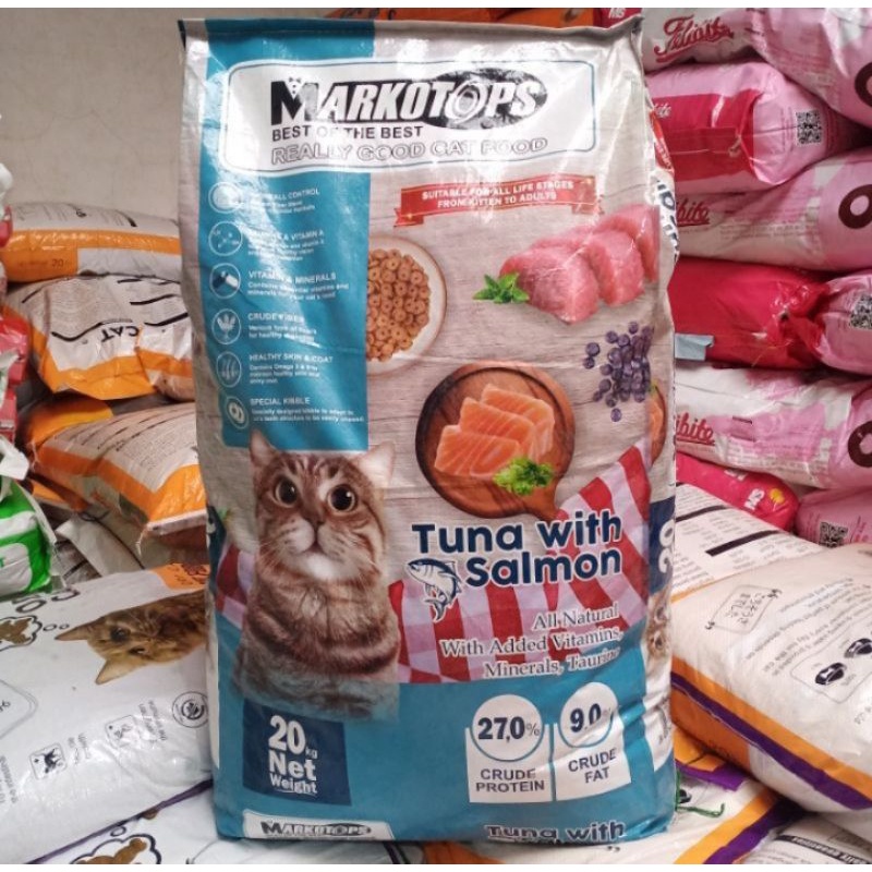 makanan kucing markotop tuna salmon 20 kg Grab/Gojek