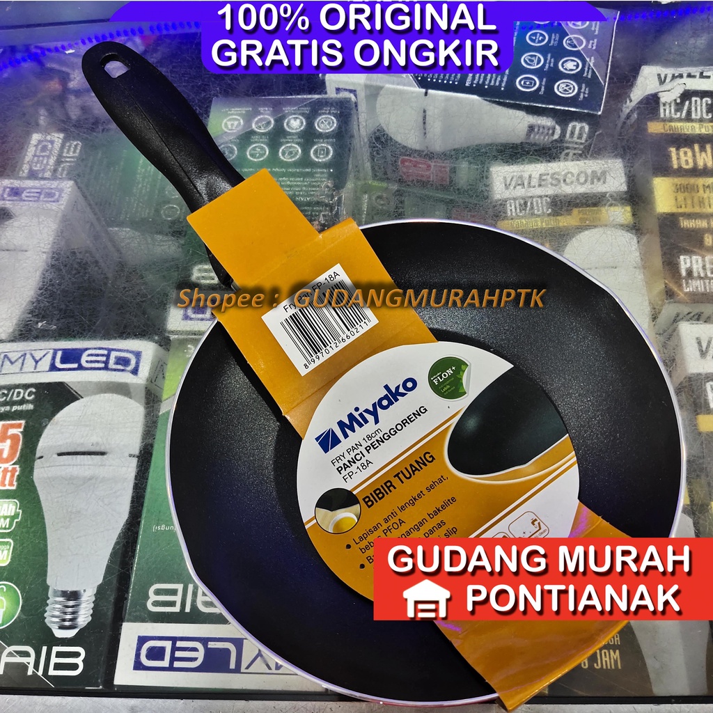 Miyako Panci / Wajan Penggorengan / Fry Pan 18 cm Teflon Anti Lengket FP18A / FP18 A / FP 18A / FP 18 A / FP-18A