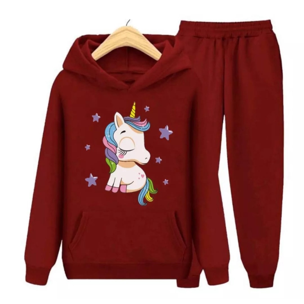 Setelan Sweater Hoodie Baby Kuda Pony / Sweater Anak-Remaja Size S - XXL Usia 3-15 Tahun