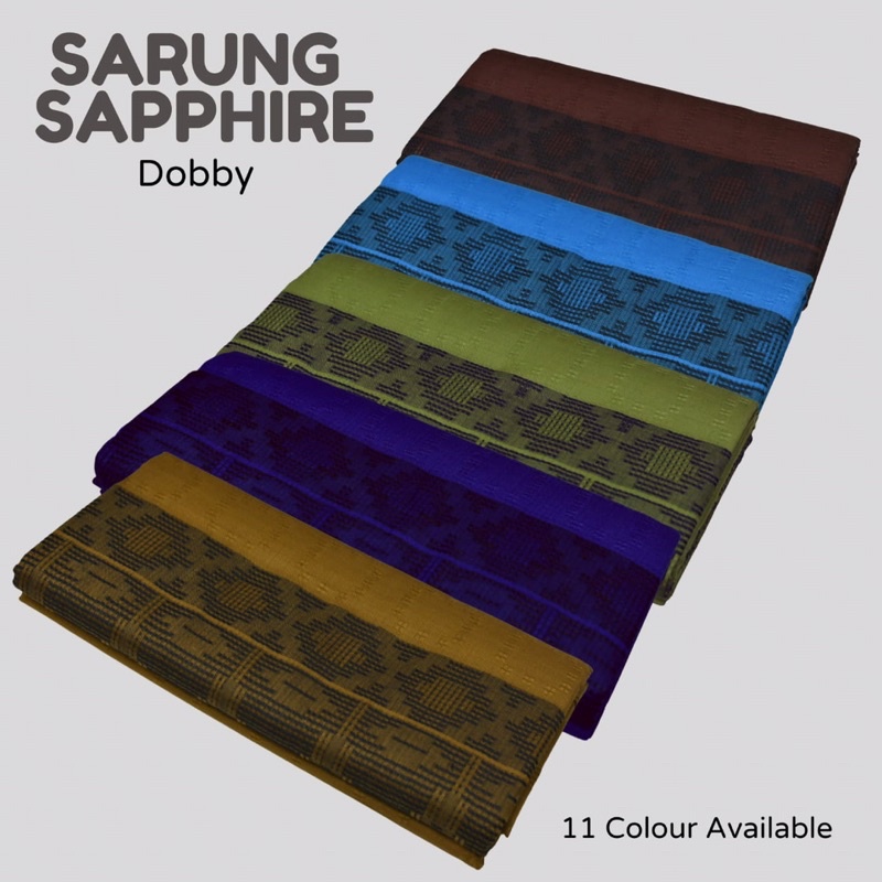 Sarung sapphire polos warna dobby / sarung sapphire PWD