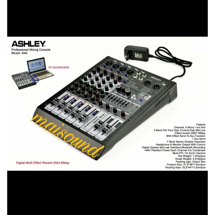 MIXER AUDIO ASHLEY 404 I ORIGINAL ASHLEY 404I 4 CHANNEL SOUNDCARD