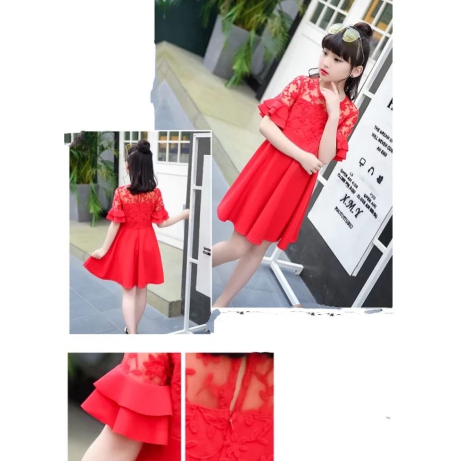 (COD) Dress Kids Brukat / Dress Anak / Setelan Anak