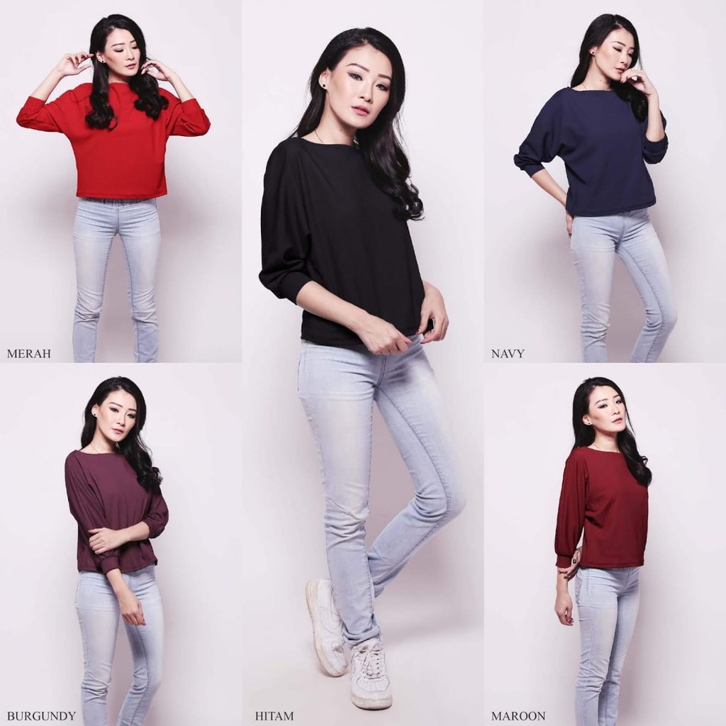 Baju murah knit off shoulder sabrina rajut timber shoulder not equal