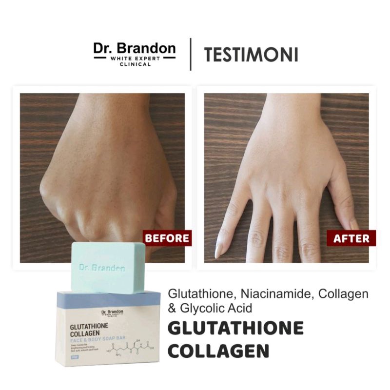 Dr brandon Soap Bar Glutathione + Collagen Brightening Firming Face &amp; Body 60gr
