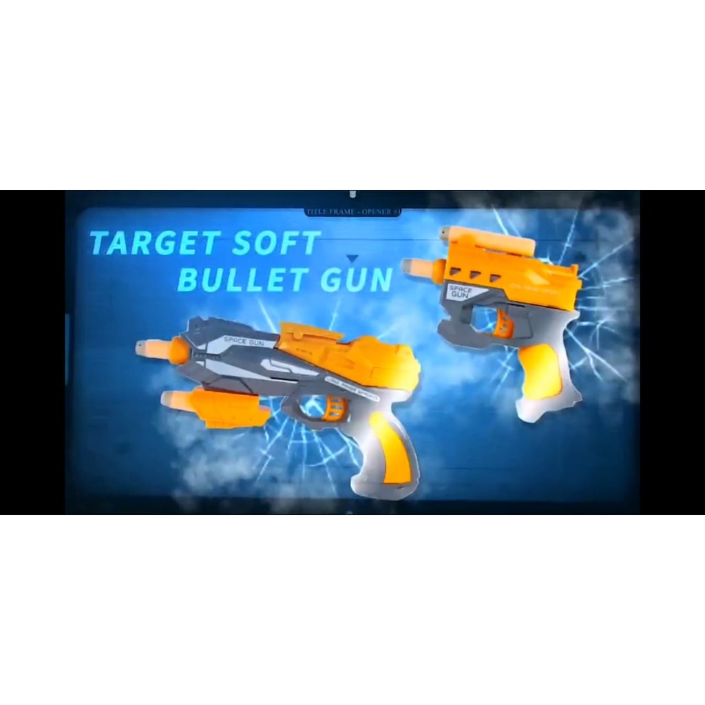 MUL Mainan anak Pistol Nerf Soft Bullet Gun & Papan Target Otomatis 999-3