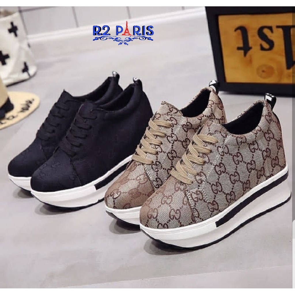 Harga Grosir Sepatu Sneakers Wedges Wanita Cewek Model Square Main Mall Santai