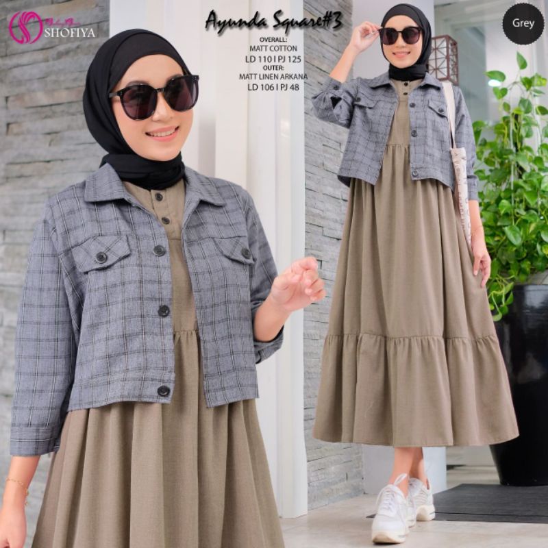 AYUNDA SQUARE SETELAN MAXY JAKET ORI BY SHOFIYA
