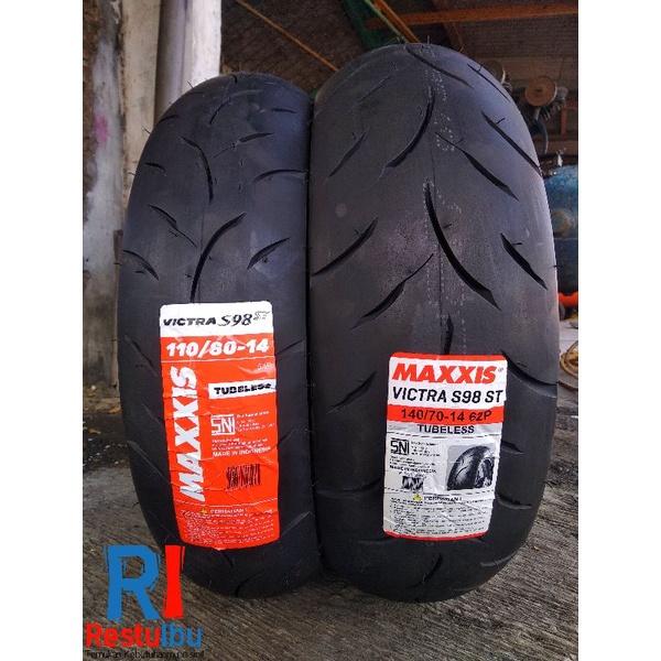 1 Pasang Ban Tubeles Aerox 110/80-14 & 140/70-14 Maxxis Victra Dual Compond