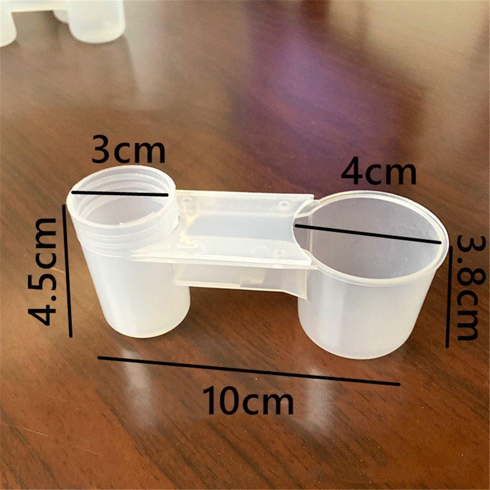 Solighter 10pcs Tempat Makan Burung Gelas Minum Plastik Double-head Drinking Cup Automatic Minum Air Mancur Double Mouth Drinker